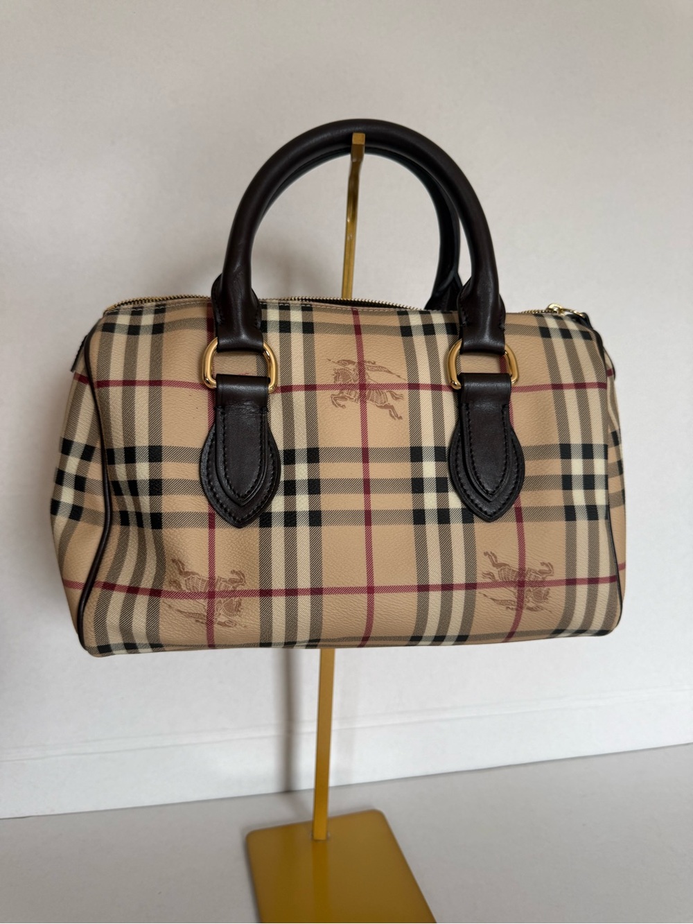 Burberry Haymarket Chocolate Check Chester Satchel